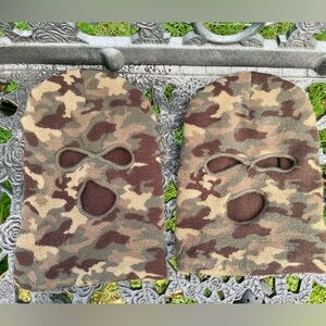 Northwest Territory Men's Camouflage Knit 3 hole Ski Mask Balaclava Pair